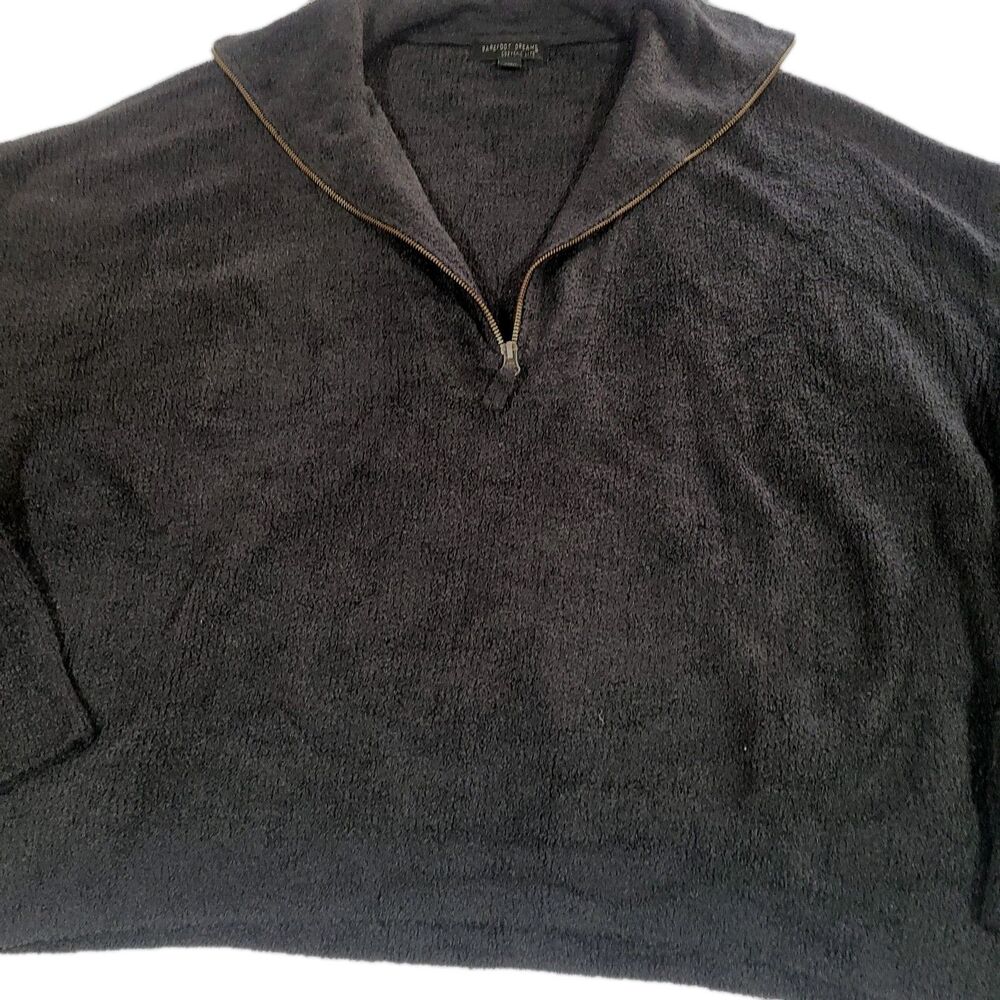 Barefoot Dreams Cozychic‎ Light Oversized Sweater 3X Black Half Zip - Picture 3 of 13